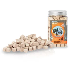 KIDDOG Super Premium 100% mrazená sušená KACHNÍ KOSTKY - čisté kachní maso sušené mrazem 75 g